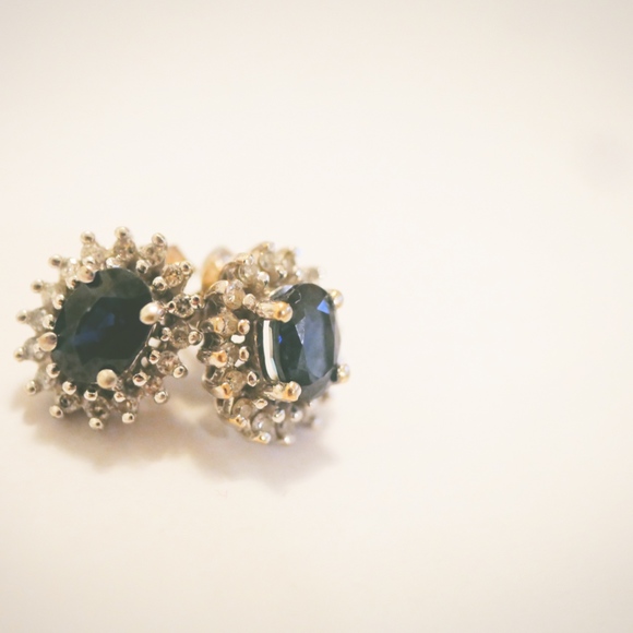 Sapphire Stud Earrings - Picture 2 of 6